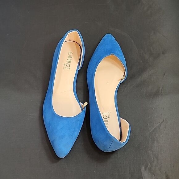 BRAND NEW ROUGE HELIUM SUEDE POINTE TOE D'ORSAY WOMEN"S FLAT SHOE - Picture 5 of 12
